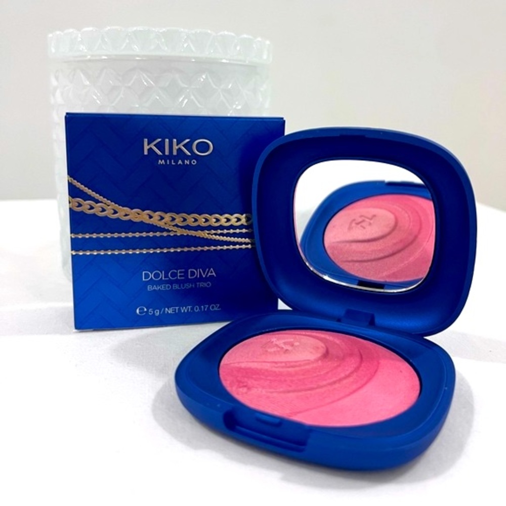 LAST ONE! Kiko Milano Cosmetics Dolce Diva Baked Blush Trio Compact Better Coral